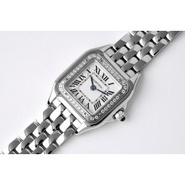 PanthèRe De Cartier 316 Refined Steel Diamond Watch Silver