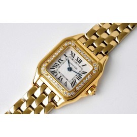 PanthèRe De Cartier 316 Refined Steel Diamond Watch Gold