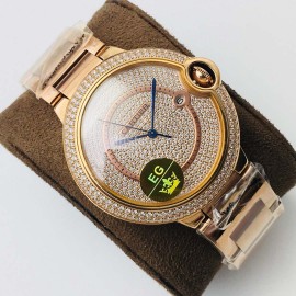 Cartier Eg Factory 42mm Diamond Dial Watch Rose Gold