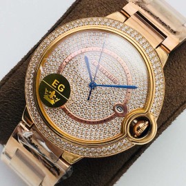 Cartier Eg Factory 42mm Diamond Dial Watch Rose Gold