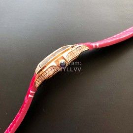 Cartier Santos Quick Switch Strap Diamond Watch Rose Red