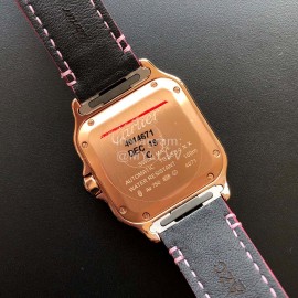 Cartier Santos Quick Switch Strap Diamond Watch Rose Red