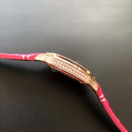 Cartier Santos Quick Switch Strap Diamond Watch Rose Red