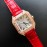Cartier Santos Quick Switch Strap Diamond Watch Red