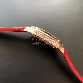 Cartier Santos Quick Switch Strap Diamond Watch Red