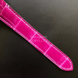 Cartier Santos Quick Switch Strap Diamond Watch Purplish Red