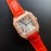 Cartier Santos Quick Switch Strap Diamond Watch Orange