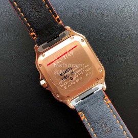 Cartier Santos Quick Switch Strap Diamond Watch Orange