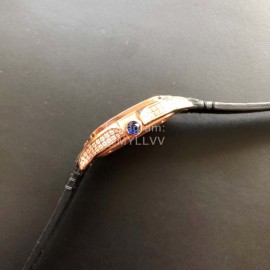 Cartier Santos Quick Switch Strap Diamond Watch Black