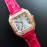 Cartier Santos Quick Switch Strap Diamond 30m Waterproof Watch Rose Red