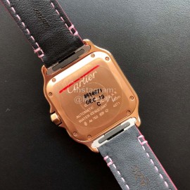 Cartier Santos Quick Switch Strap Diamond 30m Waterproof Watch Rose Red