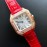 Cartier Santos Quick Switch Strap Diamond 30m Waterproof Watch Red