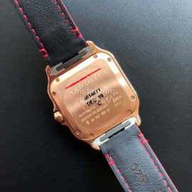 Cartier Santos Quick Switch Strap Diamond 30m Waterproof Watch Red