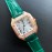 Cartier Santos Quick Switch Strap Diamond 30m Waterproof Watch Green