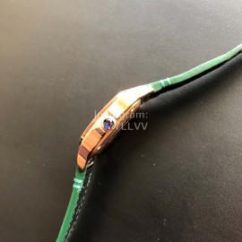 Cartier Santos Quick Switch Strap Diamond 30m Waterproof Watch Green