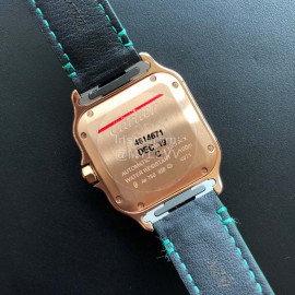 Cartier Santos Quick Switch Strap Diamond 30m Waterproof Watch Green