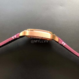 Cartier Santos Quick Switch Strap Diamond 30m Waterproof Watch Purplish Red