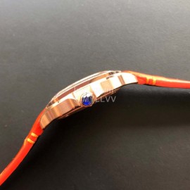 Cartier Santos Quick Switch Strap Diamond 30m Waterproof Watch Orange