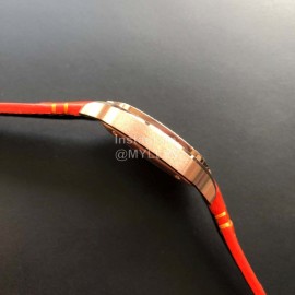 Cartier Santos Quick Switch Strap Diamond 30m Waterproof Watch Orange