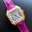 Cartier Santos Quick Switch Strap 30m Waterproof Diamond Watch Purplish Red