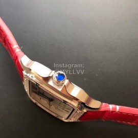 Cartier Quick Switch Strap 30m Waterproof Diamond Santos Watch Rose Red