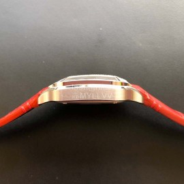 Cartier Quick Switch Strap 30m Waterproof Diamond Santos Watch Red