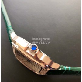 Cartier Quick Switch Strap 30m Waterproof Diamond Santos Watch Green