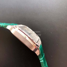 Cartier Quick Switch Strap 30m Waterproof Diamond Santos Watch Green