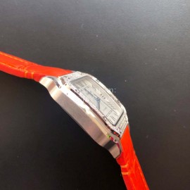 Cartier Quick Switch Strap 30m Waterproof Diamond Santos Watch Orange