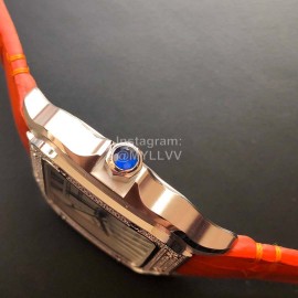 Cartier Quick Switch Strap 30m Waterproof Diamond Santos Watch Orange