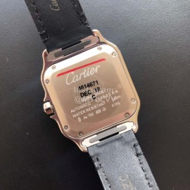 Cartier Quick Switch Strap 30m Waterproof Diamond Santos Watch Black