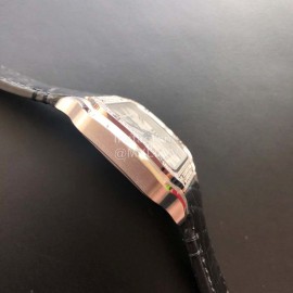 Cartier Quick Switch Strap 30m Waterproof Diamond Santos Watch Black