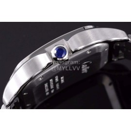 Cartier Santos Series Square Dial Steel Strap Watch Blue