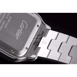 Cartier Santos Series Square Dial Steel Strap Watch Blue