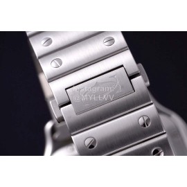 Cartier Santos Series Square Dial Steel Strap Watch Blue