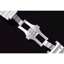 Cartier Santos Series Square Dial Steel Strap Watch Blue