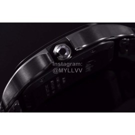 Cartier Santos Series Square Dial Steel Strap Watch Black