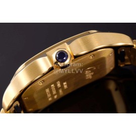 Cartier Santos Series Square Dial Steel Strap Watch Gold