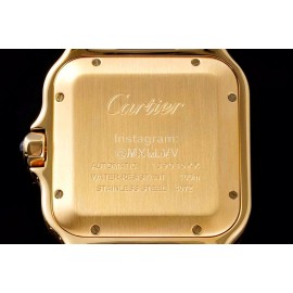 Cartier Santos Series Square Dial Steel Strap Watch Gold