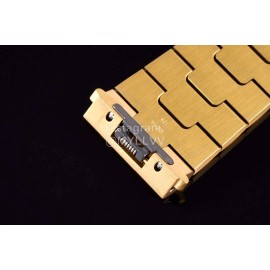 Cartier Santos Series Square Dial Steel Strap Watch Gold