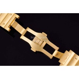 Cartier Santos Series Square Dial Steel Strap Watch Gold