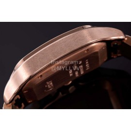 Cartier Santos Series Square Dial Steel Strap Watch Rose Gold