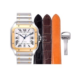 Cartier Santos Series Fashion Square Dial Steel Strap Watch