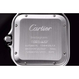 Cartier Santos Series Square Dial Steel Strap Watch White