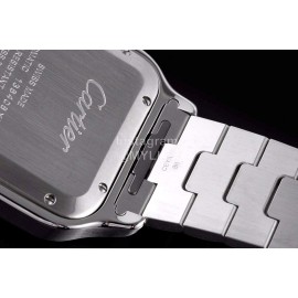 Cartier Santos Series Square Dial Steel Strap Watch White