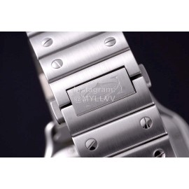 Cartier Santos Series Square Dial Steel Strap Watch White