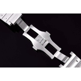 Cartier Santos Series Square Dial Steel Strap Watch White