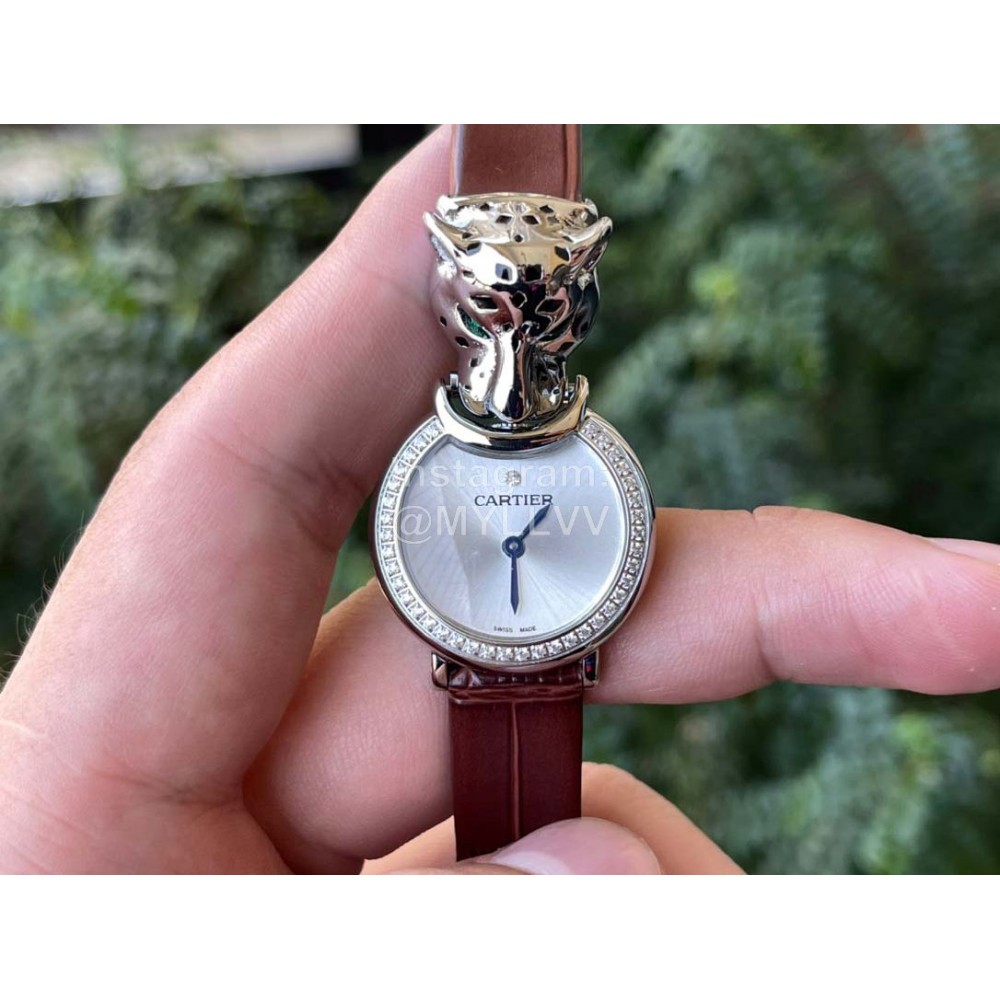 Cartier PanthèRe Diamond Watch For Women Brown