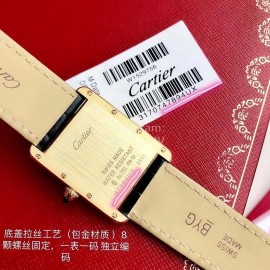 Cartier Tank Roman Numerals Square Dial Watch Black