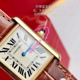 Cartier Tank Roman Numerals Square Dial Watch Brown